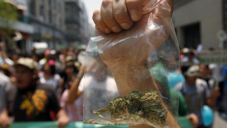 Marche pour la légalisation du cannabis à Mexico, le 7 mai 2011.